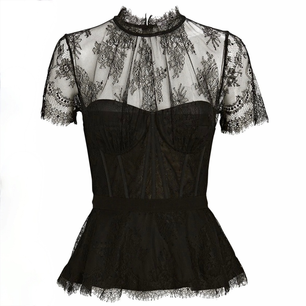 Jonathan Simkhai Kehlani Lace Panel Top US4